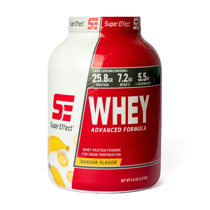 אבקת חלבון מי גבינה בטעם בננה | 2.27 ק"ג | Super Effect