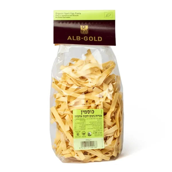 אטריות ביצים כוסמין רחבות אורגניות | 250 גרם | אלב-גולד