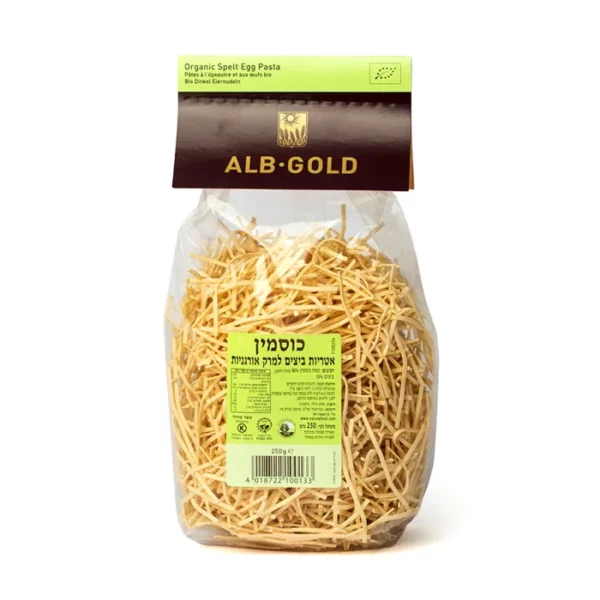 אטריות כוסמין ביצים למרק אורגניות | 250 גרם | אלב-גולד