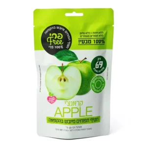 חטיף תפוחים מיובש בהקפאה | 20 גרם | פרי פריי