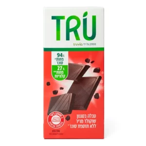 טבלה בסגנון שוקולד מריר עם מלח ים ללא תוספת סוכר | 100 גרם | TRU