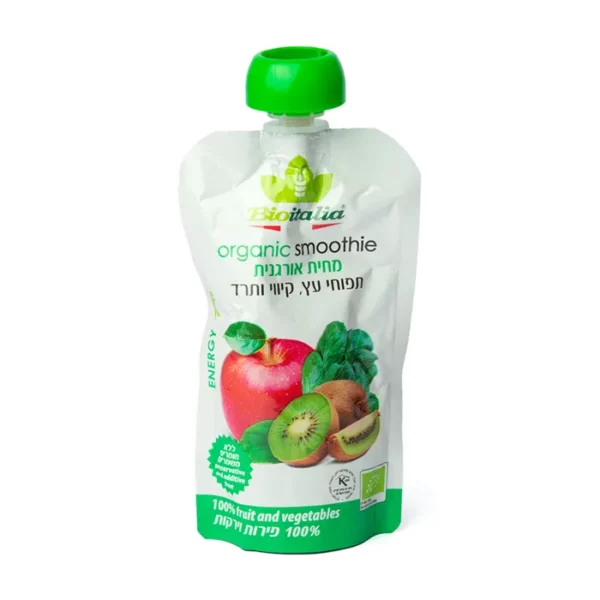 מחית תפוח קיווי ותרד אורגני | 120 גרם | ביואיטליה