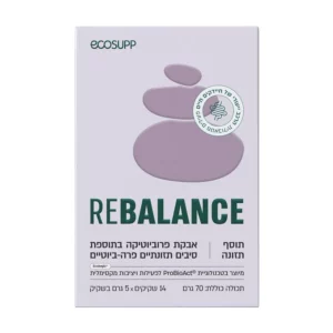 אבקת פרוביוטיקה ריבאלנס | 14 שקיקים*5 גרם | אקוסאפ אבקת פרוביוטיקה ריבאלנס | 14 שקיקים*5 גרם | אקוסאפ