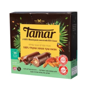 תמר במילוי חמאת שקדים מצופה שוקולד | 6*25 גרם | שקד תבור
