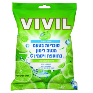 סוכריות בטעם מנטה לימון בתוספית ויטמין C | 60 גרם | ויויל