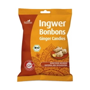 סוכריות אורגניות בטעם ג'ינג'ר | 70 גרם | הובנר