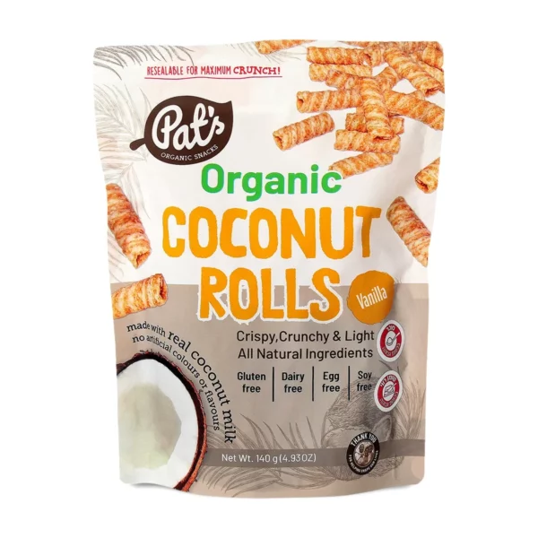 חטיף רול קוקוס בטעם וניל | 140 גרם | פאטס