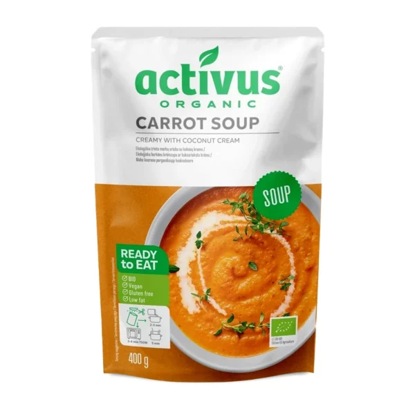 מרק גזר בתוספת קרם קוקוס אורגני | 400 גרם | אקטיבוס